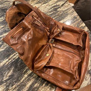 COPY - RRL VINTAGE LEATHER RUCKSACK - TAN